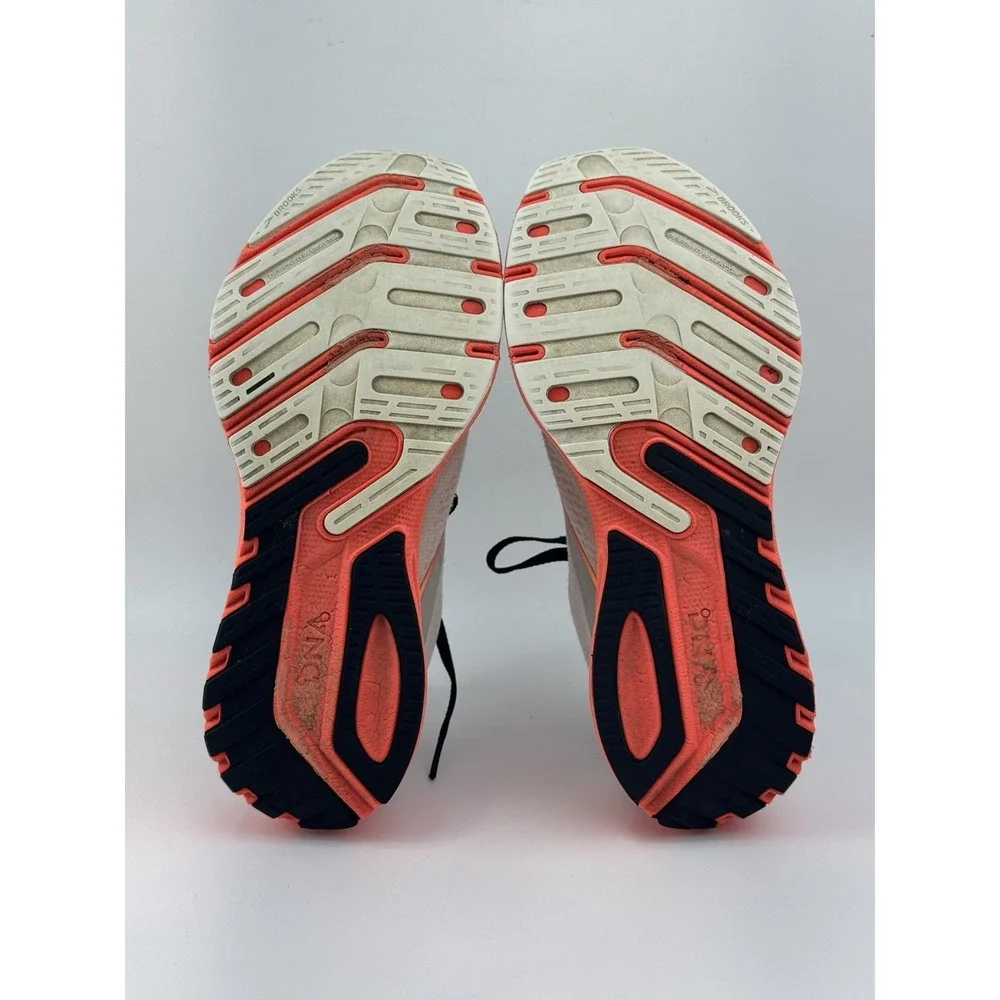 Brooks Launch 10 Women's White Firery Coral Running 1203981B410  Size 8 B